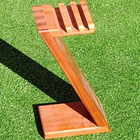 Handmade Custom Wood Z-Shape Desk Table Top 3-Groove Bag/Purse Display Holder - Picture 1 of 3